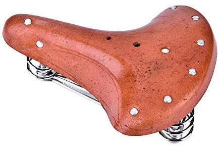 Greensen Fahrradsattel Federsattel Fahrradsattelkissen aus PU Leder, Fahrradsitz Stahlgestell Schraubenfeder, Rindsleder Cityradsättel Sitzkissen für Mountainbike Rennrad