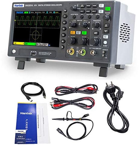 Hantek DSO2D15 Digitale Oscilloscopio 2CH 1GSa/S Conservazione Oscilloscopio 150 MHZ Larghezza di banda Palmare