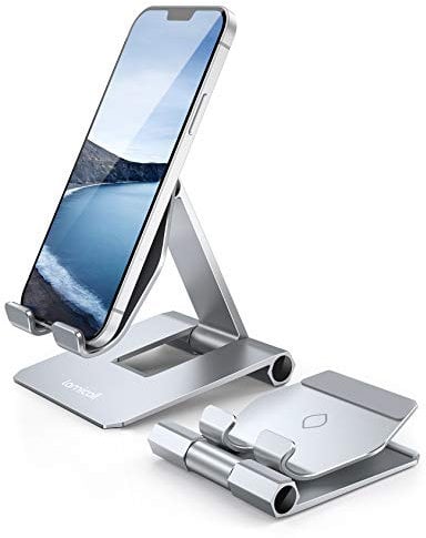 Lamicall Support Téléphone Réglable, Dock Téléphone - Support Téléphone Pliable pour iPhone 16 Pro Max Plus, 15/14/13 Pro Max, XS, XR, X, 8, 7, 6, SE, Samsung S10 S9 S8, Huawei, d'autres Smartphones