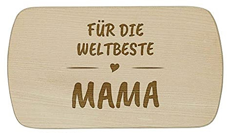 Frühstücksbrettchen mit Gravur, Beste Mama, langlebiges Holzbrett in unterschiedlichen Motiven, aus nachhaltigem Buchenholz, tolle Geschenk-Idee, Motiv Weltbeste Mama