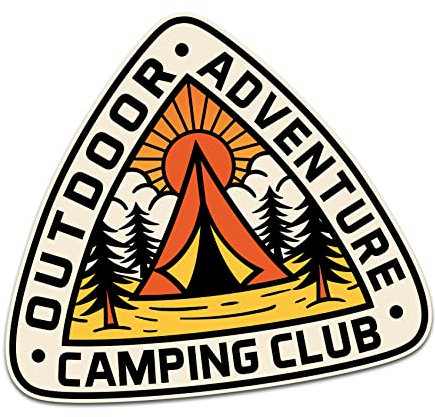 Finest Folia Nature Aufkleber Outdoor Abenteuer Wandern Bergsteigen Camping Sticker für Gitarre Laptop Auto Fahrrad Wasserflasche wetterfest R181 (12 Outdoor Adventure Camping Club)