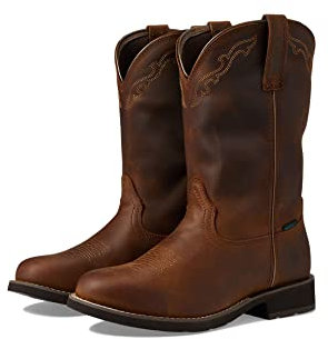 ARIAT Damen Delilah Western Stiefel mit runder Zehenpartie, wasserdicht Westernstiefel, Braun, Used-Optik, 38.5 EU