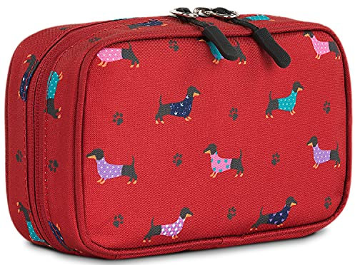 SKPAT - Kabeltasche Ideal für Reisen - Polyestergewebe Material Kabel Organizer Tasche - Kabel Organizer Widerstandsfähig und leicht - Travel Organizer Entwurf und Marke von SKPAT, Rot