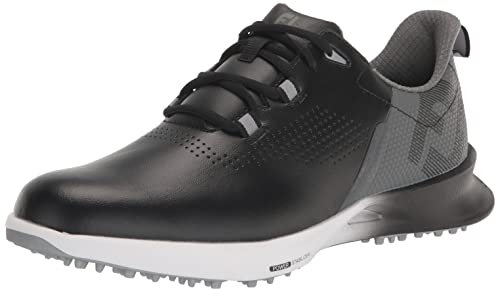 FootJoy Herren Fj Fuel Golfschuh, Schwarz, Anthrazit, Silber, 40.5 EU Weit