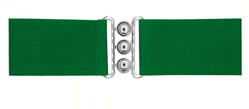 Van Der Rich ® - Breiter elastischer Gürtel mit Schnalle 7,5 cm - Damen (Grün, One Size)