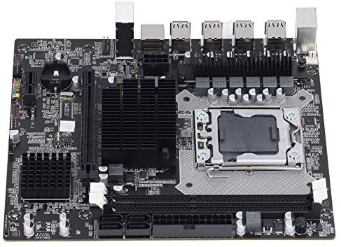 ciciglow X58-Motherboard für LGA 1366-CPU-Steckplatz, 2 × DDR3-DIMM, Unterstützt DDR3 1866 MHz, 1 PCIE X16, USB2.0-Pin, 4 SATA2.0, 1 PCIE X1, Computer-Mainboard für Desktop