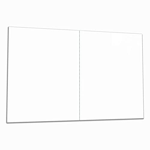 Wallario Herdabdeckplatte/Spritzschutz aus Glas, 2-teilig, 80x52cm, für Ceran- und Induktionsherde, Weiß