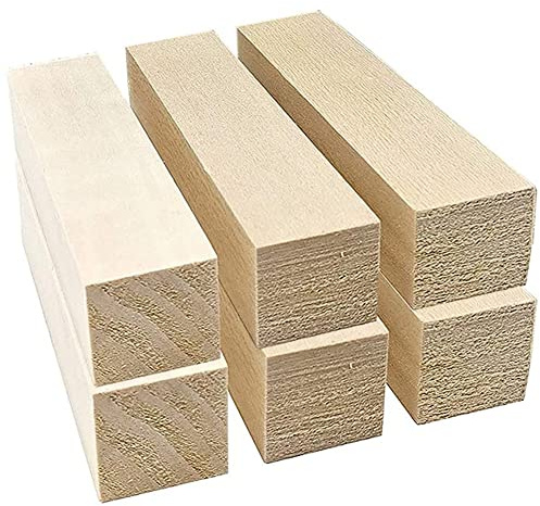 Hagsnec 6Pcs Basswood Carving Blocks for Wood Beginners Carving Hobby Kit DIY Carving Wood