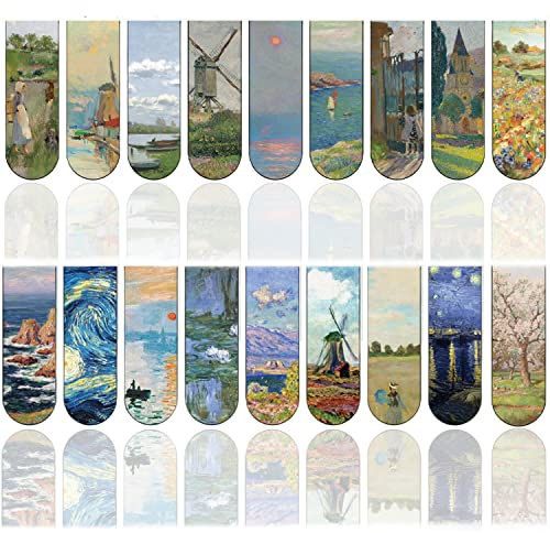 36 Stücke Ölgemälde-Muster Lesezeichen Set,Magnetische Lesezeichen,Lesezeichen Magnetisch,Magnet Seiten Markierungen,Markierungen Bookmark,für Schüler Lehrer Lesen Lieferungen