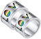 Verlobungsringe Paar mit Gravur, Eheringe Edelstahl Set Rotierende LGBT-Liebe 11mm Schmuckgeschenk für Neues Jahr