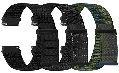 TumpCez Nylon Uhrenarmbänder,16mm 18mm 20mm 22mm Schnellverschluss Armband Fabric Aatmungsaktive Gewebte Verstellbare Ersatzband Sport Ersatzarmband für Herren Damen(3 Stück)