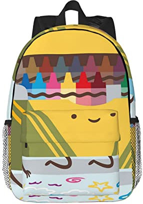 PIXOLE Linda mochila de viaje estampada con caja de crayones para hombres y mujeres, mochila ligera casual para laptop, bolsa de libros para la universidad, Linda caja de crayones, Talla única