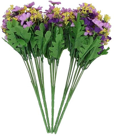 Garneck Satz Tanzende Orchidee Tanzender Orchideen-simulations-blumenstrauß Gänseblümchen Blumensträuße Hochzeitsdekoration Fenster Künstliche Blumen Violett Haushalt Getrocknete Blumen