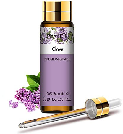 PHATOIL Huile Essentielle Clou de Girofle 10 ml, Huile Essentielle pour Diffuseur, Aromathérapie Huile de Giroflier Pure Naturelle pour Humidificateur