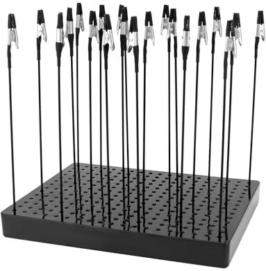 QWORK® base de soporte de pintura, con pinzas de cocodrilo de 20 piezas para hacer modelos, 20 * 15 cm