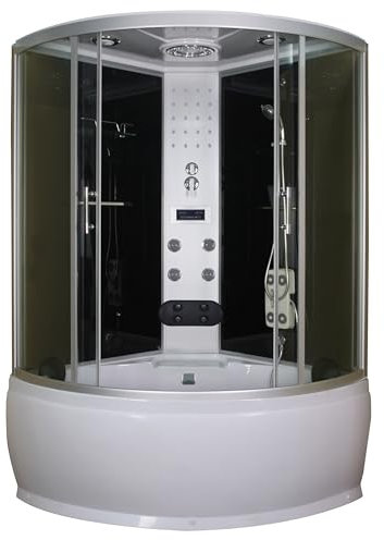 Cabina doccia completa CUBA 130 x 130 x 229 cm – getti massaggianti, con radio e altoparlante, doccia completa, doccia pronta con piatto doccia, box doccia completa
