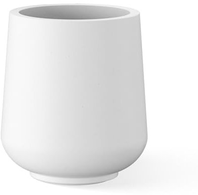 Kante Vaso rotondo in cemento bianco puro, per interni ed esterni, diametro 38,9 cm