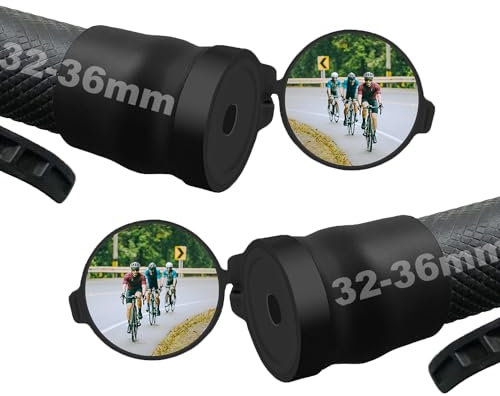 Arkham Fahrradspiegel für Lenker, Mini Rückspiegel Klappbarer, Gummi-Befestigungshülse für den Lenker, Lenkerendradspiegel 360° drehbarer universeller Fahrradspiegel für Mountainbike,ein Paar