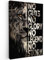 MuchoWow© Impressions sur Toile 40x60 cm Deco Tableau Murale Decoration Salon Peinture Tableaux Chambre Toiles Maison Lion - Citation - Motivation - Animaux - Noir