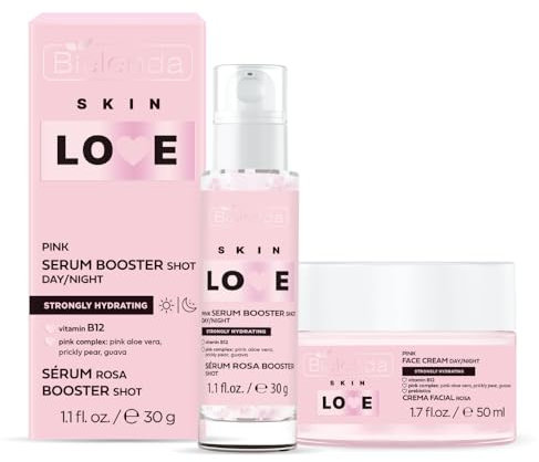 Bielenda SKIN LOVE Set Pink stärkendes Serum Shot, 30 ml und Pink Gesichtscreme, 50 ml
