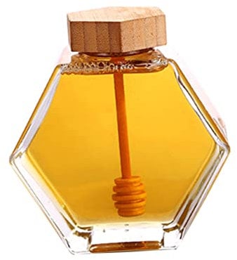 MUCKLILY Glasbehälter Glas Honigglas Glashonigspender Mini-schaufel Glas Mit Deckel Recycling-logo-aufkleber Mini Honiggläser Aus Glas Luftdichte Gläser Biene Flaschen Wiederverwendbar