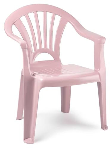 COSHANO Silla Infantil para niños y niñas apilables para Interior y Exterior de plástico, Ideal para jardín, terraza, habitación de los niños (Rosa Palo)