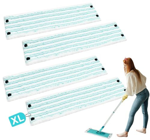 4 Stück Wischmopp Bezug Mikrofaser Kompatibel Mit Leifheit Clean Twist XL Micro Duo Zubehör Floor Wischbezug Ersatz Mikrofasern Bodenwischer Ersatzbezug