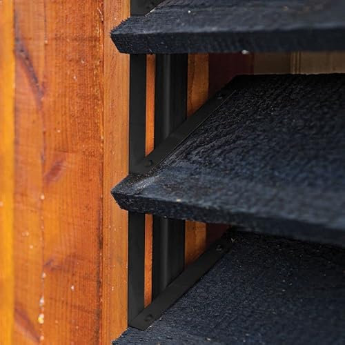 Wovar Lames orientables Flex Fence inox noir jardin 95 cm - 2 pièces