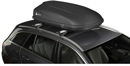 Althura Box Portatutto da Tetto 420L, Baule Auto Aerodinamico con Design Anti-Rumore Brevettato, Universale per Barre Fino a 100mm, Chiusura di Sicurezza Centralizzata, Finitura Nero Ruvido