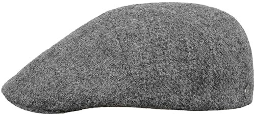 Sterkowski Ivy Five Schiebermütze | Harris Tweed Baskenmütze | Flatcap Herren Wolle Schirmmütze Winter Gatsby Mütze 58 cm Mittelgrau