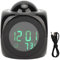Tyenaza Projektionswecker, LED-Display, Projektionswecker, Mini-Sprach-Timing-Digitaluhr-Projektor mit USB-Kabel (Batterien Nicht im Lieferumfang enthalten)