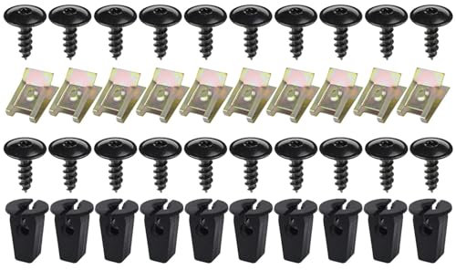 WASQUBKS Compatible for VW Audi A1 A3 A4 A5 Q5 Q7 TT Seat 4,8 x 16 mm, Cache Moteur, Protection Contre Les éclaboussures, Passage de Roue, vis Torx, Clip de Fixation.(AB 40pcs(Recommend))