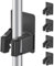 Cokshy Mop Broom Holder, 4 Pcs Broom Holder Stainless Steel Self Adhesive Heavy Duty Garden Tool Organizer Rack Wall Mount for Kitchen Bathroom Closet Garden Garage - Dark Grey