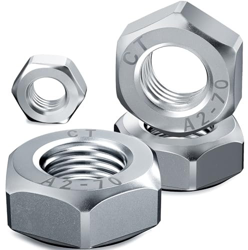120 Stück Sechskantmuttern M8, HOLMOL Edelstahl Muttern M8, A2 V2A Edelstahlmutter Kits, DIN 934 Mutter Edelstahl, Sechskantmutter für Unterlegscheiben, Bolzen und Schrauben