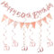 ALEGRE Deko 50 Geburtstag Frau, Girlande 50 Geburtstag Deko Spirale Set, Luftschlangen 50 Geburtstage Frauen,Banner 50. Geburtstage,Spiralen Geburtstagsdeko 50 Jahre,50er Geburtstags Dekorationen Rosa
