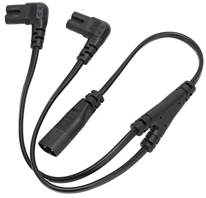 IEC320 C8-auf-Dual-C7-Kabel, Y-Splitter-Verlängerungskabel, Stecker auf Buchse 1 In 2 Out AC-Splitterkabel, geeignet für LCD-Monitore,Schreibtischlampen,Lautsprecher andere Geräte