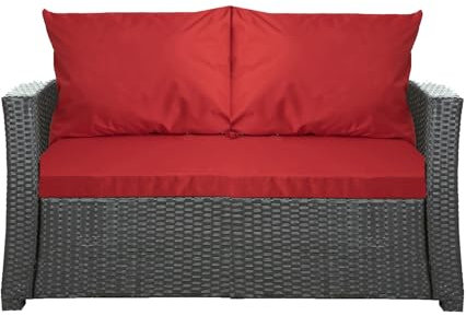 Setgarden® Bankauflage - Outdoor sitzkissen für Gartenbank für polyrattan- Polster Auflage Outdoor - Bankpolster Auflage für Sitzbank Rattan Hollywoodschaukel (Rot, 110x50x50cm)