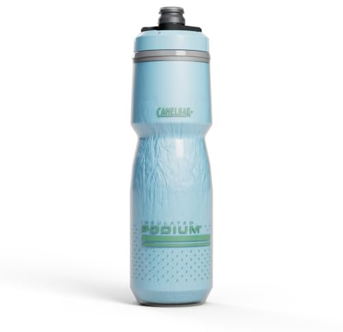 CAMELBAK Podium Chill Bouteille d'eau isotherme de 710 ml – Facile à presser – S'adapte à la plupart des cages de vélo, bleu cristal