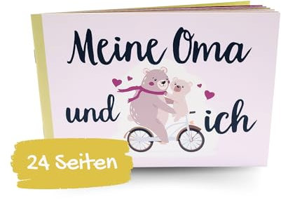 Adamo® Meine Oma und ich Erinnerungsalbum | Geschenkbuch für Oma | 24 Seiten auf Recyclingpapier | Geschenk, Ausfüllbuch, Fotobuch | von Familien getestet und für sehr besonders empfunden