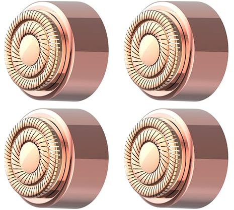 4 Pack | Ersatzrasiererkopf für Flawless Gesichtshaarentferner der 2. Generation | Doppelte Halo Ersatzklingen für Finishing Touch Flawless Haarentfernung – Roségold
