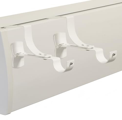 Absolute Deco Lot de 2 Supports de Tringle à Rideaux Geko Blanc sans perçage pour Coffre de volet Roulant à rainure Diamètre 28 mm - Fixation réglable