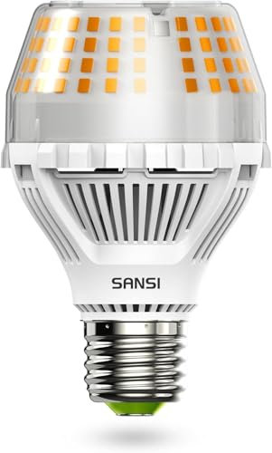 SANSI E27 LED Lampe, 35W (ersetzt 300W Glühbirne) Energiesparende LED Leuchtmittel, 5000 Lumen 3000K Warmweiß, Superhell Birne für Küche, Büro, Werkstatt, Garage, Nicht Dimmbar
