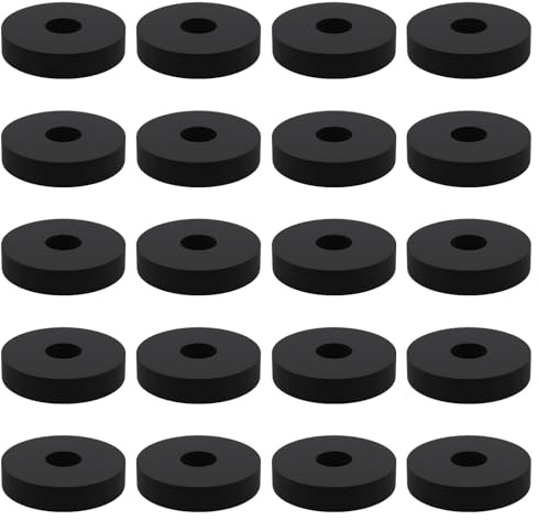 Briny River Lot de 20 rondelles en caoutchouc pour plateau de kart, 20 x 6 x 4 mm, noir