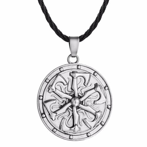 ZIAFRPN Donnerschild von Perun Slawische Axt Amulett Herrenschmuck Gothic Wikinger Anhänger Halskette Schmuckherstellung