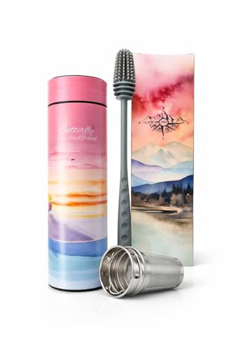 JRD Termo Inteligente 450 ml – Botella Térmica de Acero Inoxidable con Pantalla LCD | Doble Pared | Filtro de Infusiones de Gran Capacidad | Tapón Estanco | Libre de BPA–5 Colores (multicolor)
