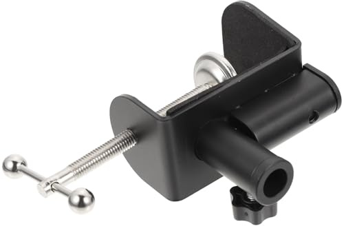 Schwarze Metall Tischmikrofonklemme Nb35 Verstellbar mit Klemme | Robuste Halteklammer, Schützender Schaumstoff, für Tischplatten und Schulraum