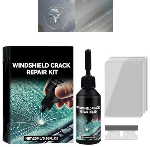 Windshield Repair Kit,Windscreen Chip Repair Kit,Nano Repair Fluid&Windscreen Crack Re/pair Resin,Glass Scratch Remover,Scratch Removal&Cracked Glass Fix,Gla/ss Crack Repair Liquid,for All Types Cars