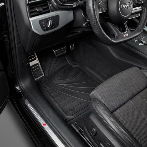 Robuste Gummi Automatten Set – 4 Stück vorne & hinten, Ganzjahres Fußmatten für PKW, SUV, LKW, Schwarz