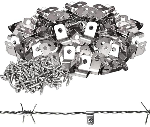 Pinces de câble de clôture – Clips de montage en acier inoxydable, attaches à vis de serrage, fixation sécurisée du treillis soudé calibre 12–16 | Matériel durable pour la