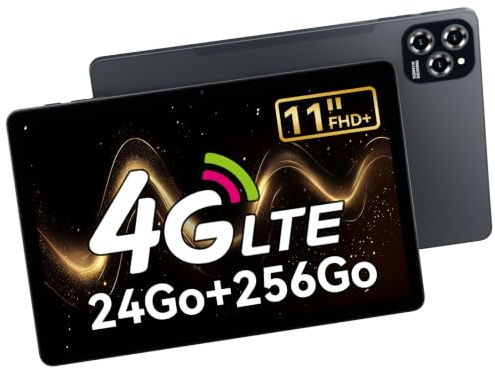KINGRID W90 Tablet in Offerta con SIM, 24 GB+256 GB (4 TB TF), Octa-core | Tablet 11 Pollici per Gaming, 1920*1200 FHD+, 8000 mAh, 16 MP+8 MP, Gemini AI, Widevine L1 (4 Anni di Garanzia)